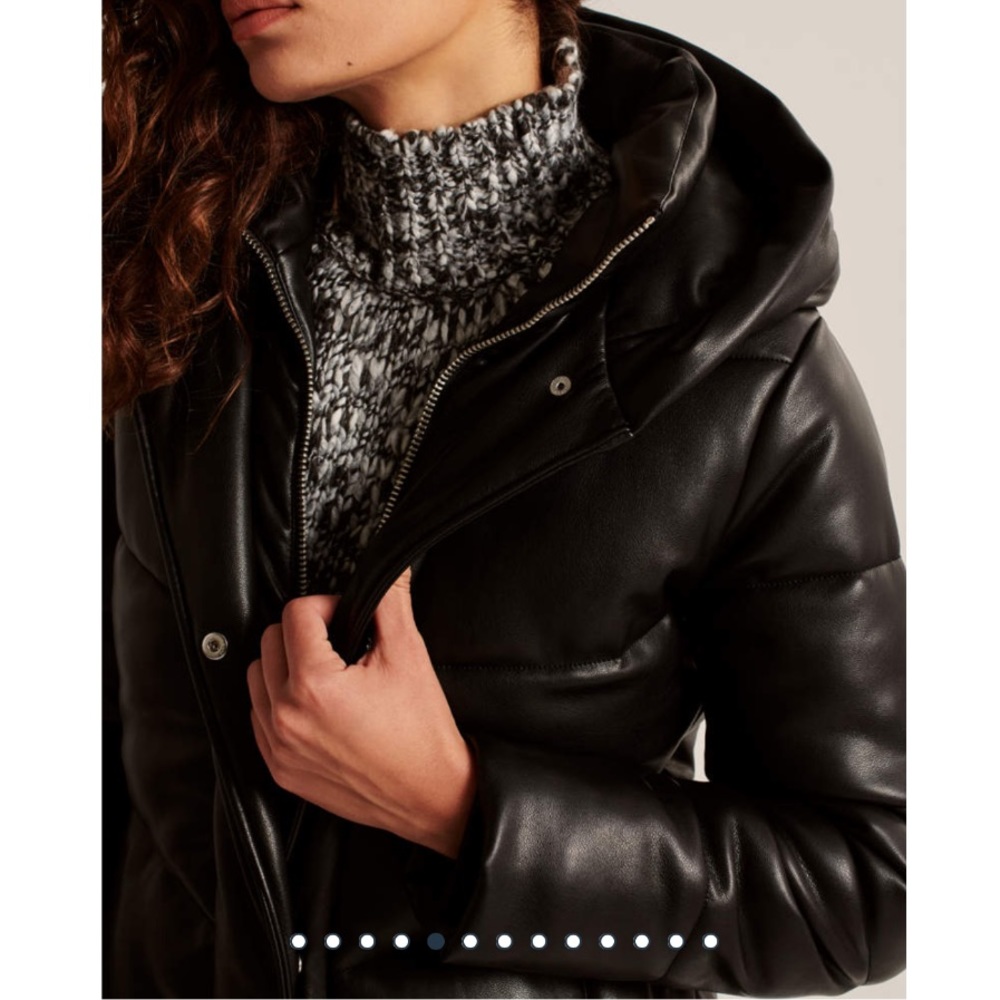 NWT Abercrombie Vegan Leather Ultra Long Puffer - Picture 6 of 12